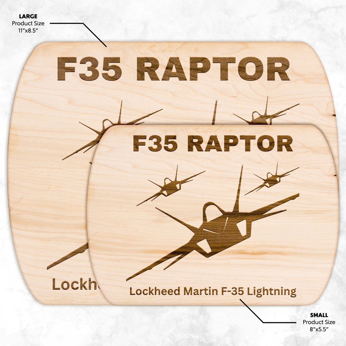 F35 Raptor 2 (Cutting Board/ Cheese Platter)