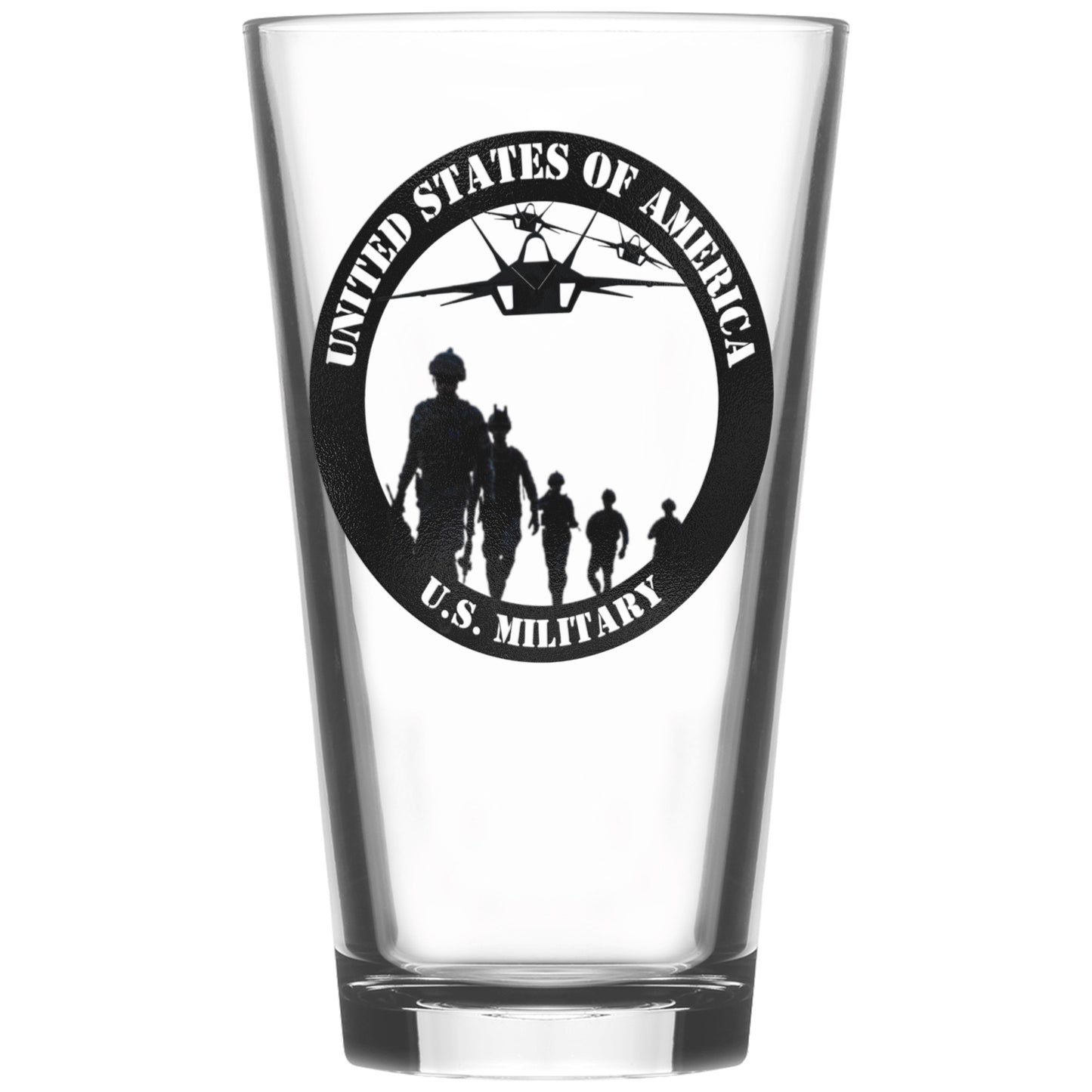 Patrol with F35 Raptors Round (Beer Glass)