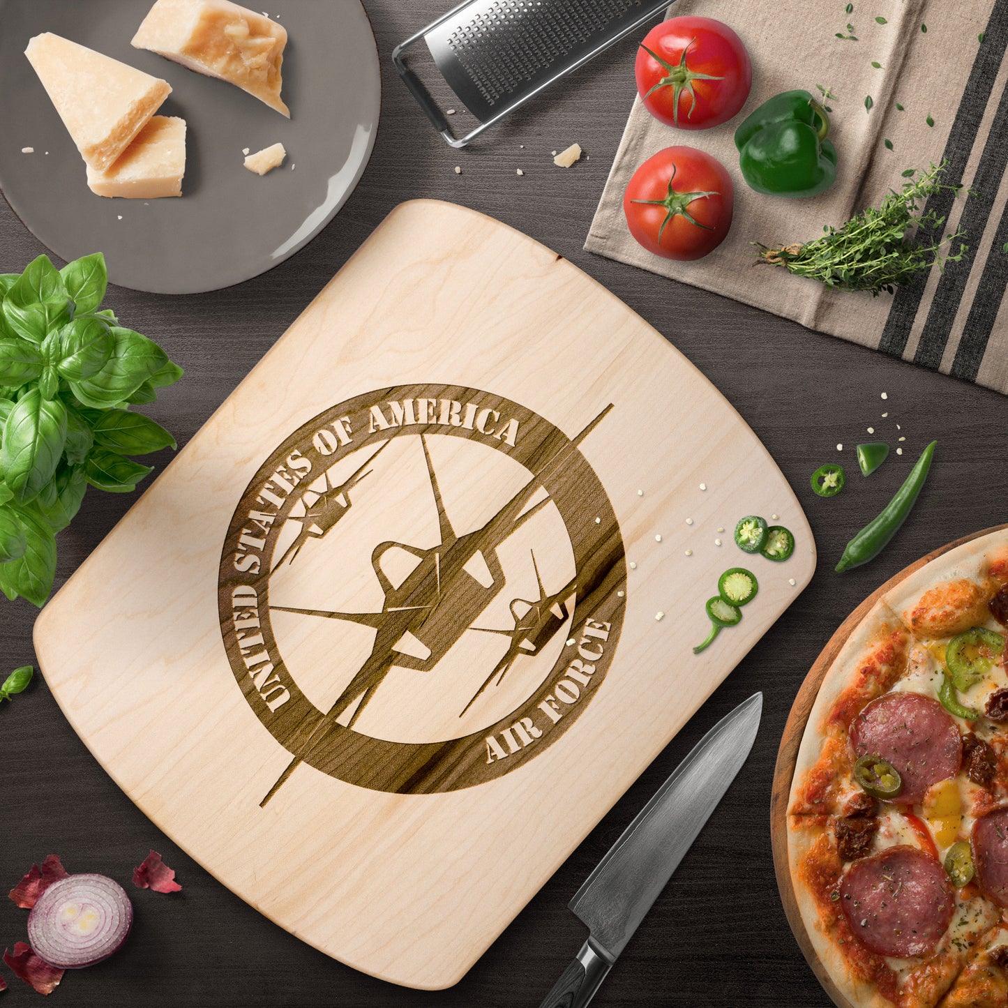 US Air Force Round (Cutting Board/ Cheese Platter)