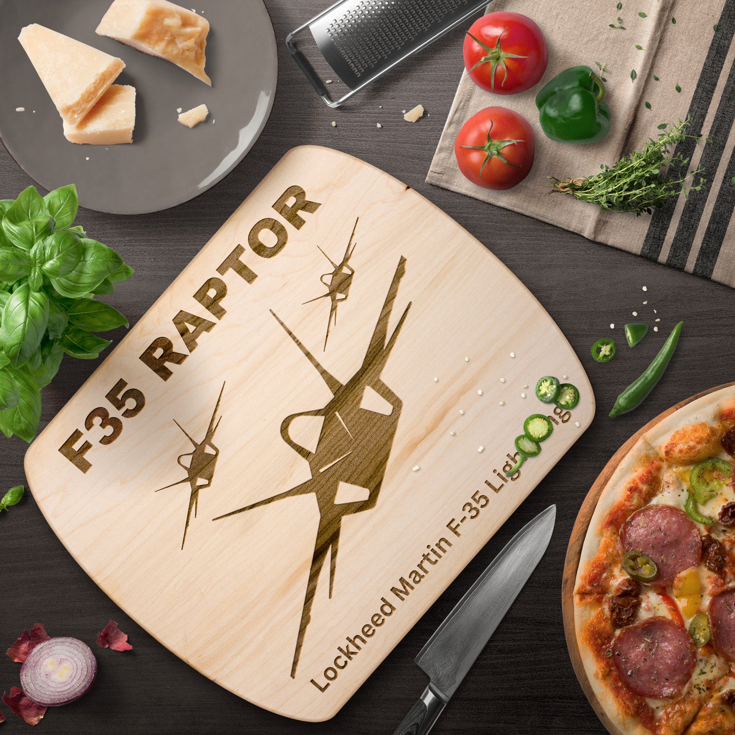 F35 Raptor 2 (Cutting Board/ Cheese Platter)