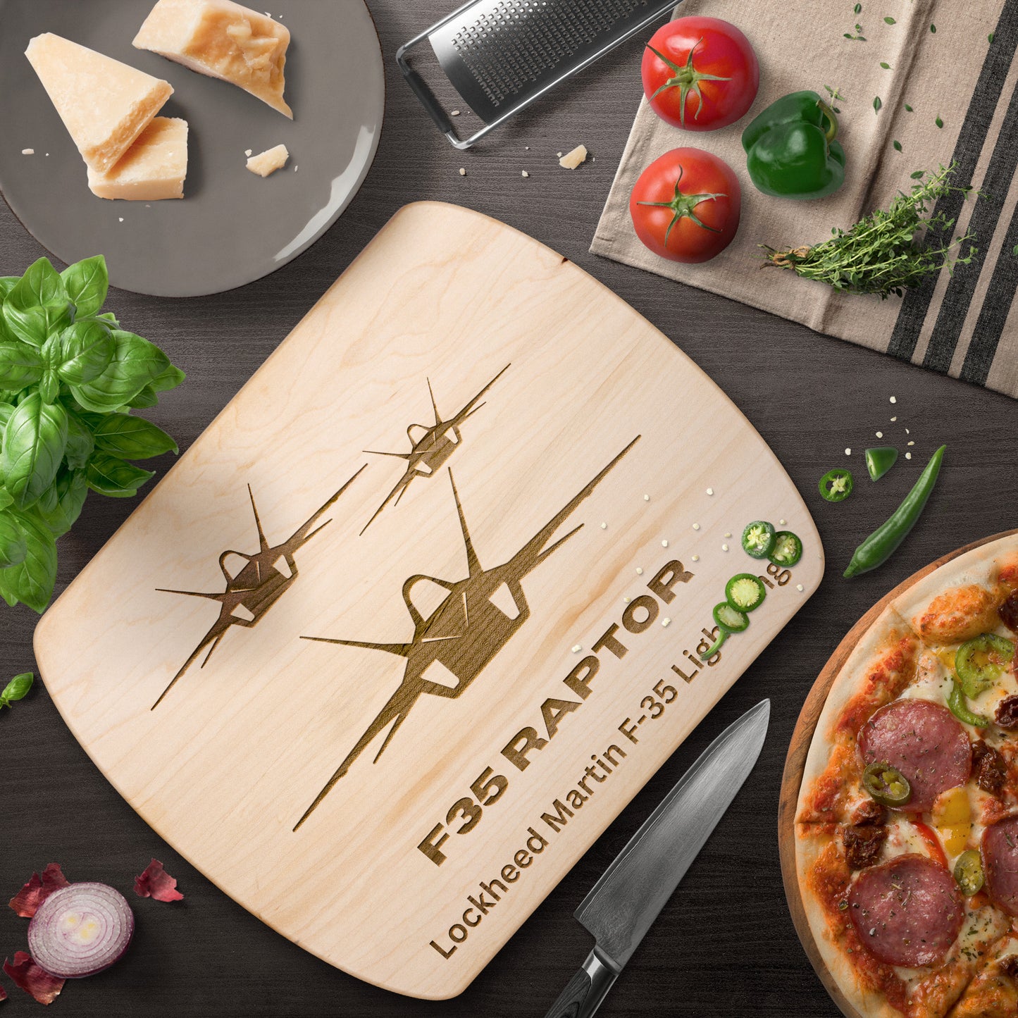 F35 Raptor (Cutting Board/ Cheese Platter)