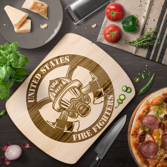 Firefighter Round  (Cutting Board /Cheese Board)