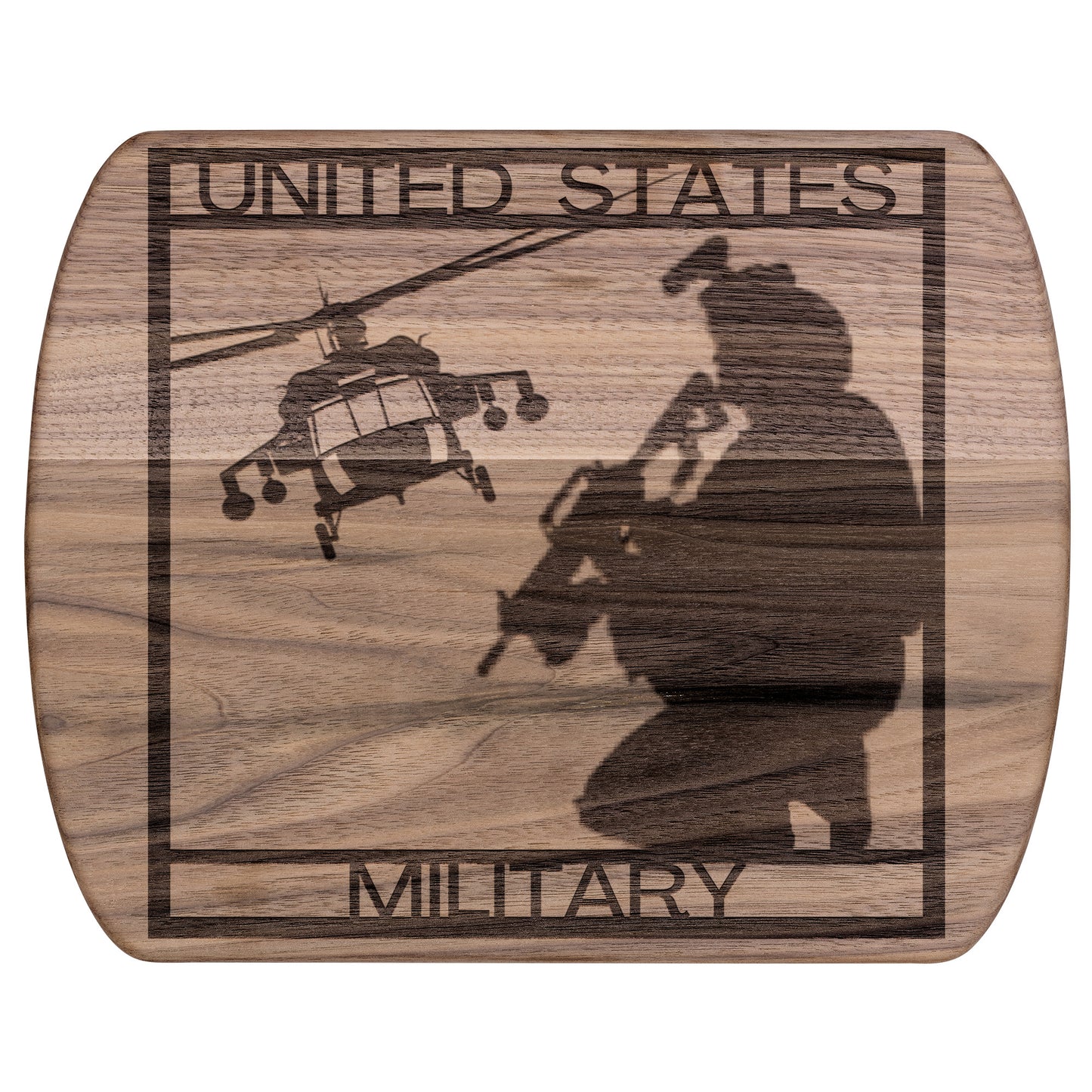 Lone Soldier with Black Hawk (Cutting Boards/ Cheese Platter)