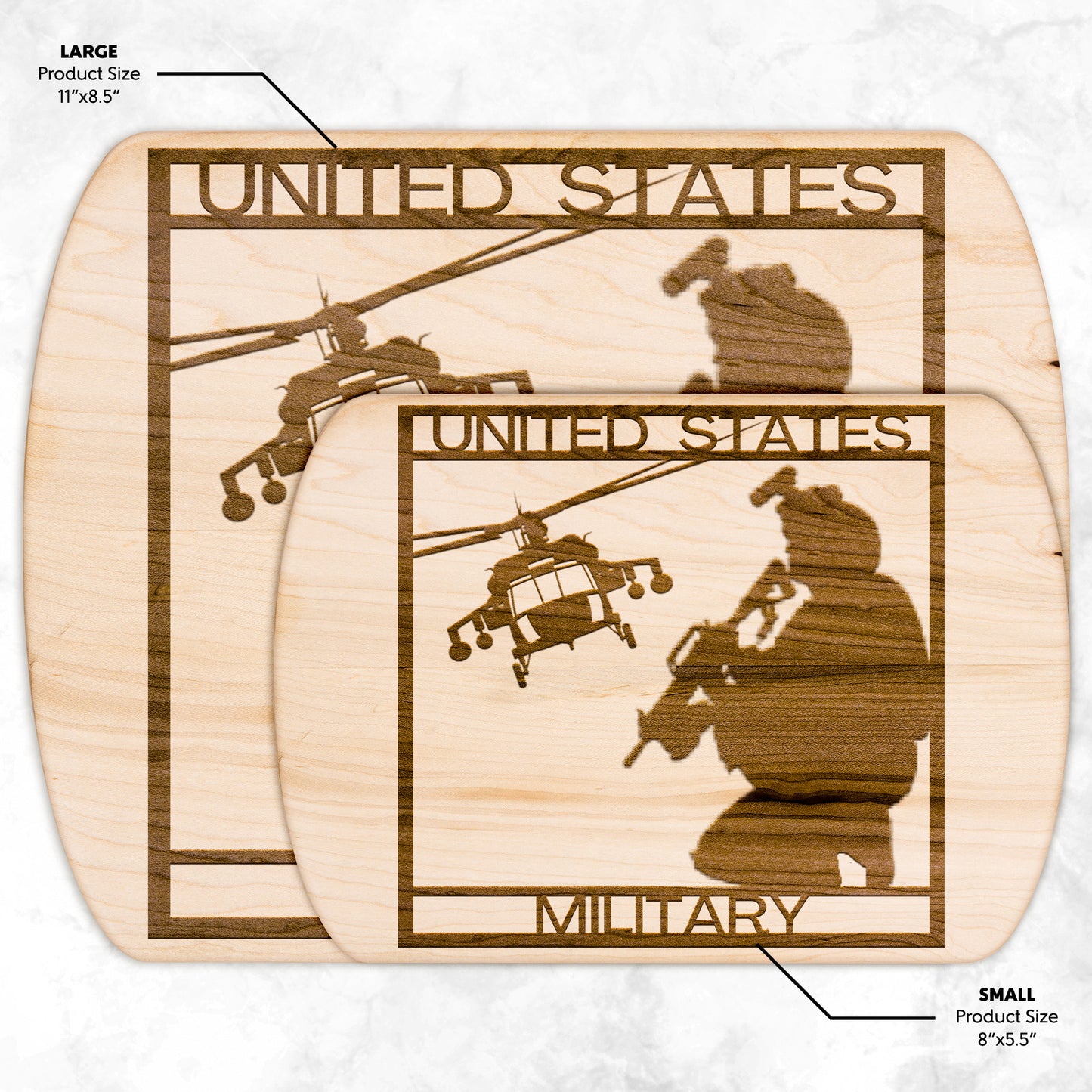 Lone Soldier with Black Hawk (Cutting Boards/ Cheese Platter)