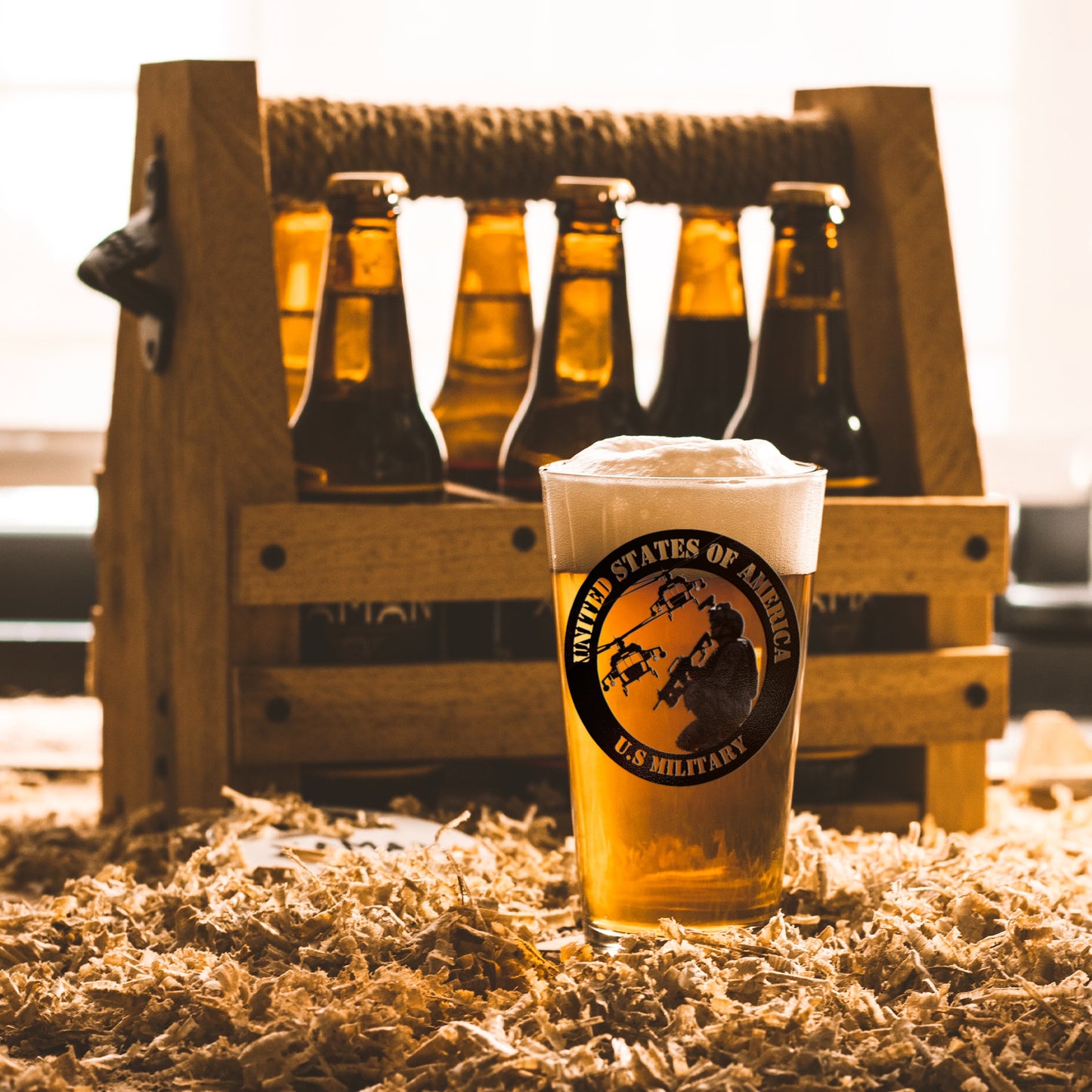 Lone Soldier Round ( Beer Glass)