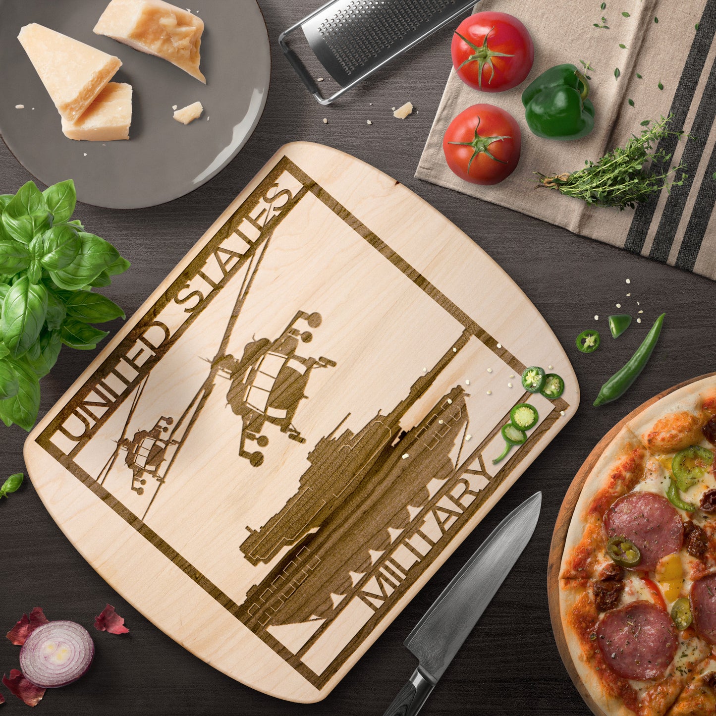US Military Square (Cutting Board/ Cheese Board)