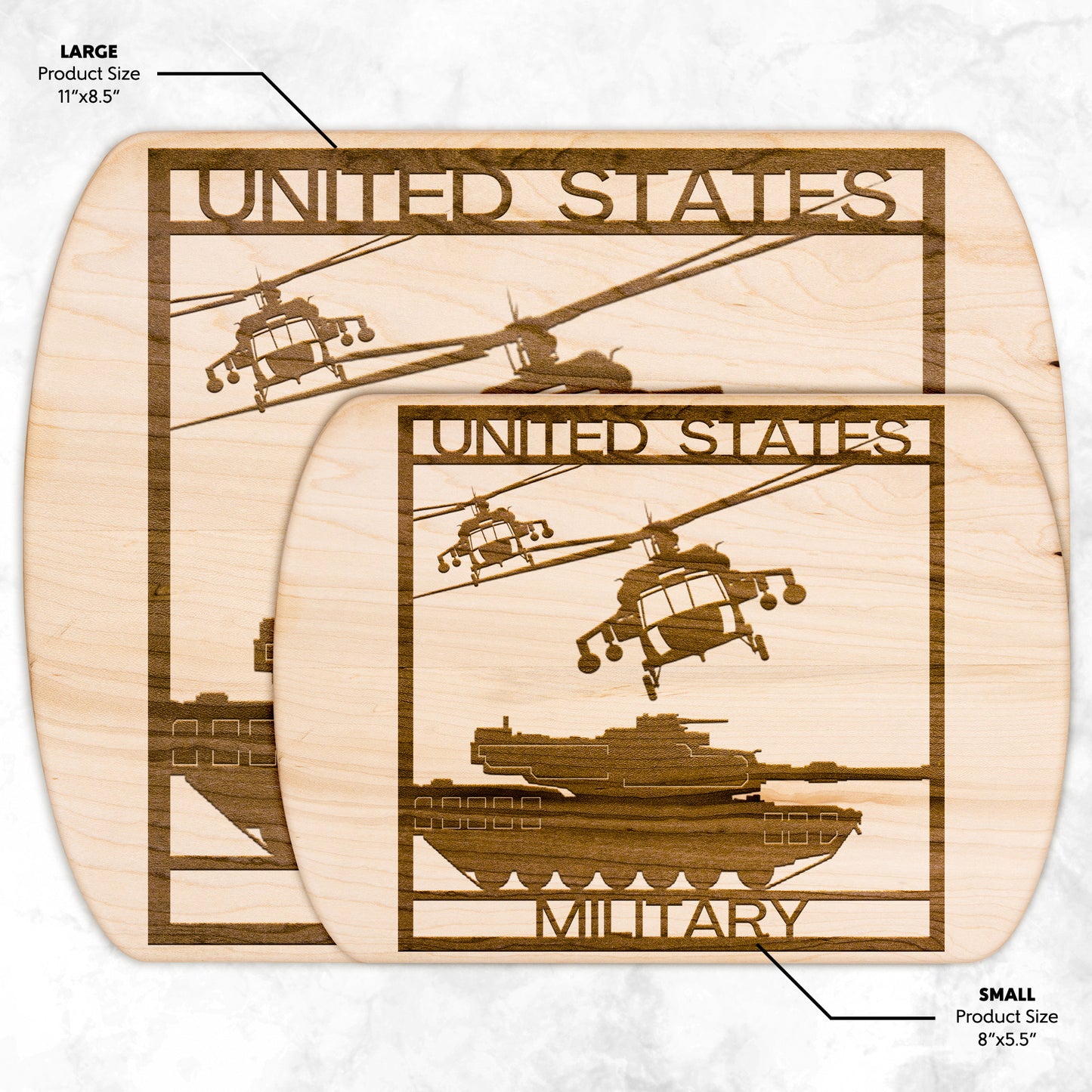 US Military Square (Cutting Board/ Cheese Board)